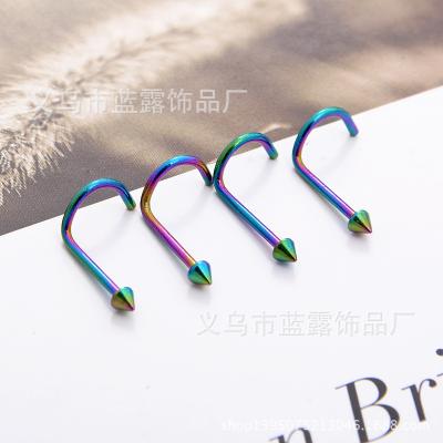 China No Harm to Simple Body Jewelry Stainless Steel Beautiful Body Nose Rings Fishhook Piercing Nose Stud for Women for sale