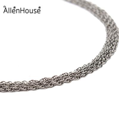 China High Quality Thin Rolo Unisex Available 1.5x2mm Stainless Steel Necklace Chain For Aroma Pendant for sale