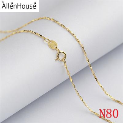 China Silver make new design 0.8mm 925 goldtone silver jewelry machine making ladies neck chain for sale