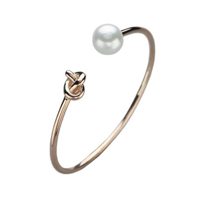 China CLASSIC 925 sterling silver pearl bracelet and mother rose gold knot bracelet for sale