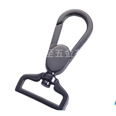 China Cheap Popular Luxury Powerful Shiny Black Metal Swivel Fashion Snap Hook 33x64mm For Backpack And Shoulder Bags for sale