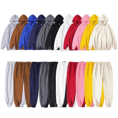 China Anti-wrinkle hoodie set custom logo embroidery printing blank plain 100% cotton hoodie for sale