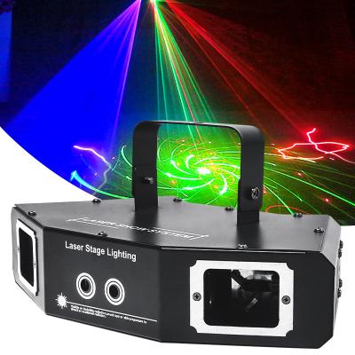 China Cheap Theme Park 4 Lens DMX512 Party Lighting RGB To Showcase Indoor Programmable Beam Laser DJ Disco Beam Laser Scanning Light Projector for sale