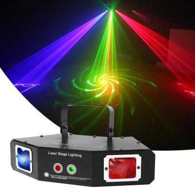 China Residential DMX Control Laser Light Show Equipment RGB Beam Effect Stage Lighting 4 Lens Laser Projector Disco Sharpy Laser Beam Lights for sale