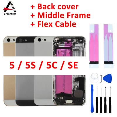 China Full Back Battery Cover For iPhone 5 5S 5C 5SE Back Battery Cover + Middle Frame + SIM Tray +Rear Housing Case Assembly 4.0inch for sale