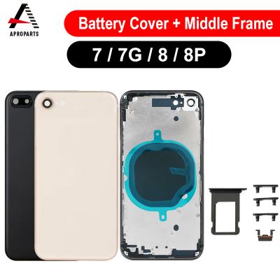 China Back Battery Cover For iPhone 8 8plus 7 7plus Rear Housing Middle View With Door Back Glass Battery Back Cover 5.5 inch for sale