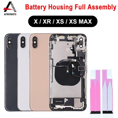 China Full Battery Cover Back Housing Door Case For iPhone X XS Back Cover With Flex Cable Battery Door Rear F 5.8 /6.1/6.5 Inches for sale