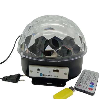 China Home Pub / Bar Stage LED 6 Colors RGB Disco Balls Lights Sound Activated Rotating Stage Light MP3 Player With Remote Control Digital Crystal Lights for sale