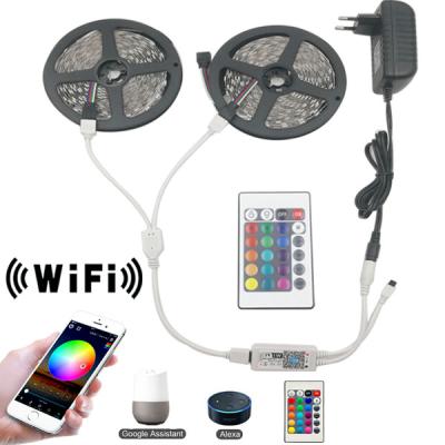 China 5050 RGB LED Strip Light Strip 5m 10m +Smart Controller + Wifi Led Power Supply 30led/m Residential Waterproof Flexible for sale