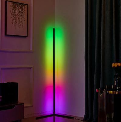 China Triple Corner Floor Lamp Shade LED Floor Standing Lamp Work With Remote Control RGB LED Lights APP Control for sale