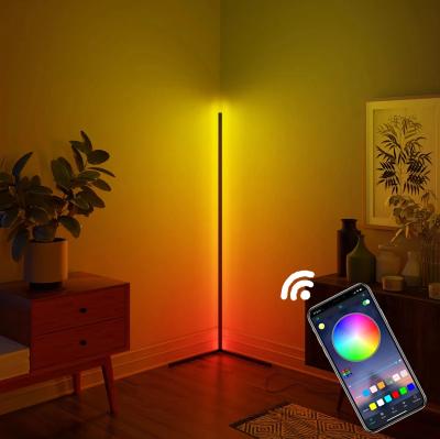 China Corner Standing Modern RGB Colorful Floor Lamps Remote Indoor Floor Lamp Shade Atmosphere Lamp APP Control LED Indoor Position Lamp for sale