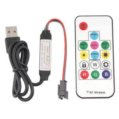 China Dream Output WS2812B RGB LED Strip Remote Control WS2812B WS2811 SK6812 LED Strip RGB Controller 5V RF Rheostat Radio 3 Pin Jack USB Output for sale