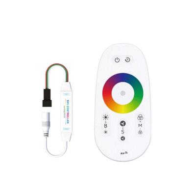 China Dream Control DC5-24V Mini Full Color SPI RGB Color Strip Led Controller 2.4G RF Touch Screen Dimmer For WS2812 WS2813 WS2815 Pixels Led Strip Light for sale