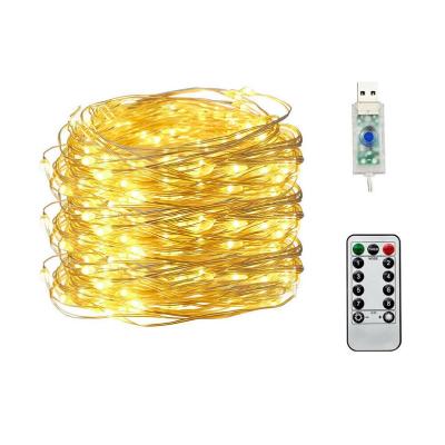 China Led Copper Wire String Light USB LED String Lights Holiday Christmas Party Copper Wire Fairy Light with Remote Control for sale