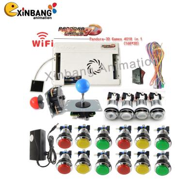 China DIY Electronic Game Console Pandora 3D Kit 4018 Games In 1 Joystick And Push Buttons Arcade Diy Kits 20 Game Board WifI for sale