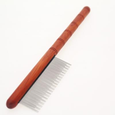 China Good Quality Stainless Steel Stocked Teeth Brush Comb Dog Cat Pet Grooming Comb For Long Hair Pet Comb for sale