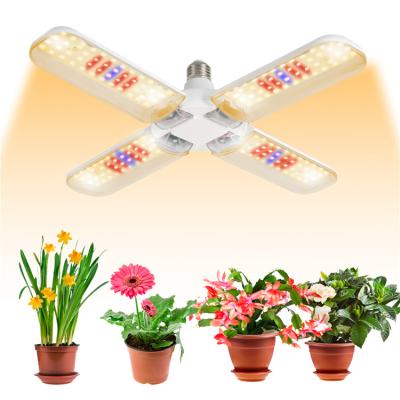 China Seed leaving for home growers 4 Wing Foldable Warm Full Spectrum timing E27 200w led to grow light for sale