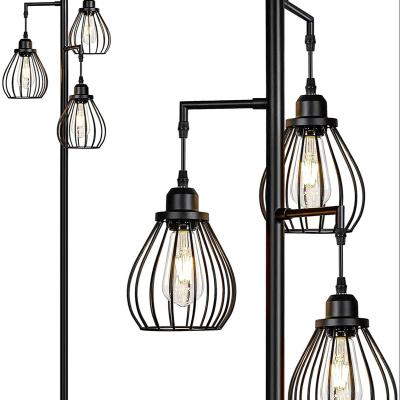 China Vintage Tall Pole Light Eco-Friendly Sturdy Base / Tall Sturdy For Rustic Farmhouse Bedroom Home Office Industrial Floor Lamp for sale