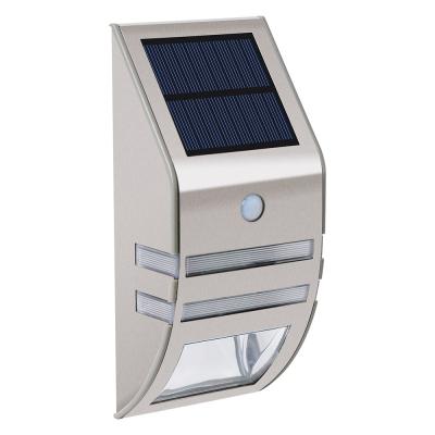 China Polycarbonate Dusk To Down Stainless Steel Motion Sensor 2w Solar Led Wall Light For Garden Villa for sale