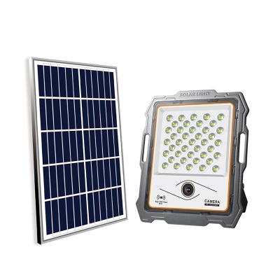 China Garden / Warehouse / Gate Outdoor Remote Control 100 Watts Solar Led Flood Light With CCTV Camera for sale