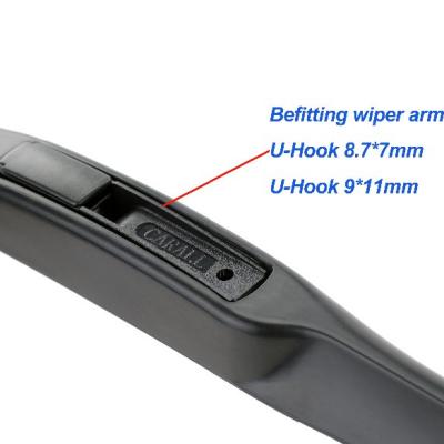 China Factory direct sales wiper blade, hybrid universal type U hook wiper blade B110 wiper blade for sale