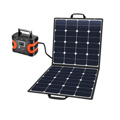 China 50W 18V Portable Foldable Solar Panel Solar Charger With 5V USB 18V DC Output Compatible With Portable Generator 158.75*24.2mm for sale