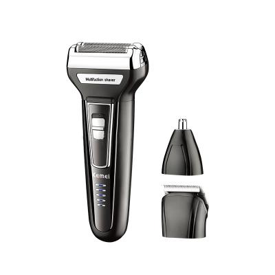 China Kemei Twin Blade Km-6558 Multifunctional Waterproof 3 In 1 Cutter Head Usb Men's Electric Razor Kemei Electric Shaver for sale