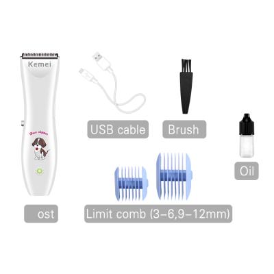 China Viable Kemei Km-1051 Professional Dog Grooming Clippers Grooming Kit Rechargeable Dog Hair Trimmer Dog Shaver for sale