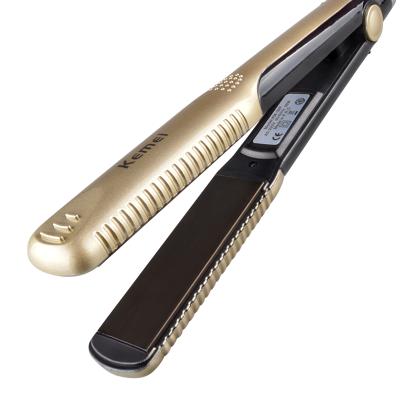 China Household Kemei CE ROHS Certificate Professional Mini Hair Straightener 35W KM-327 Ceramic Quick Wholesale for sale