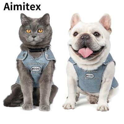 China Aimitex Dog Vest Pet Denim Vest Designer Dog Clothes Wholesale Stocked Cooling Pet Clothes for sale