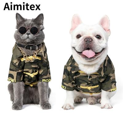 China Aimitex Dog Fashion Camouflage Stocked Shirt Tang Costume Dog Fashions Pet Clothes for sale