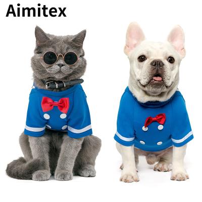 China Stocked Custom Aimitex Dog Clothes Sailor Struggling Duck Bow Tie Suit T-shirt Dog Clothes for sale