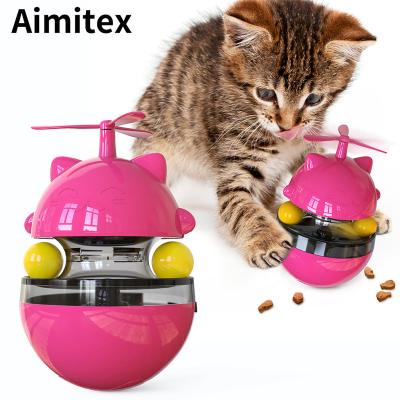 China Newest Stored Fortune Cat Tumbler Treat Toy Interactive Toy Food Dispenser Lightning Cat Toy from Aimitex for sale