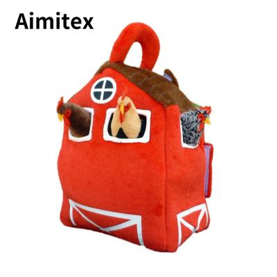 China Aimitex Viable Custom Chick Plush Toy Plush Hide and Seek Puzzle Plush Dog Pet Squeak Toy for sale