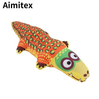 China Aimitex Sustainable Squeaky Dog Stuffed Crocodile Healthy Interactive Squeaky Toys Durable Dog Chew Toy for sale