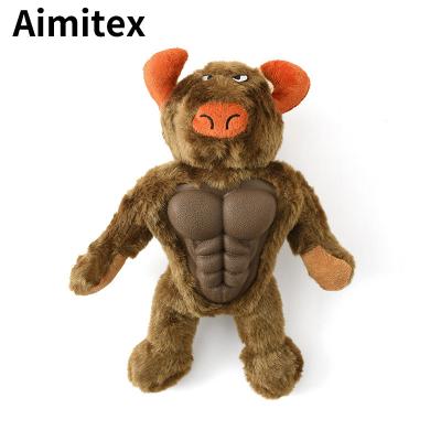 China Aimitex Toy Ape Cattle Plush Pet Squeaky Squeaky Toy Durable Chew Eco-Friendly Sustainable Pet Wholesale for sale