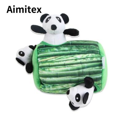 China Aimitex Panda Soft Toy Hide And Seek Dog Viable Custom Toy Interactive Squeaky Pet Toys for sale