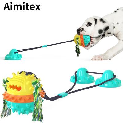 China Stocked Wholesale High Quality Upgraded Aimitex Suction Cup Dog Toy - C Type Single Double Suction Cup Ball Dog Chew Toys for sale