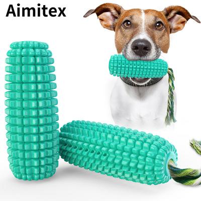 China Aimitex New Rise Corn Shaped Squeaky Chew Stocked Toy Rubber Toys For Dogs Dog Toothbrush Dog Toothbrush for sale