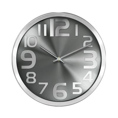 China 12 Hours Metal Modern Aluminum Clock Interior Design Decorative Wall Clock Wall Clock Display With Embossed Numbers for sale