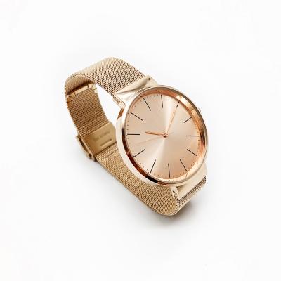 China Multiple Time Zone Waterproof Steel Rose Gold Band Man Watch Lady Quartz Watch for sale