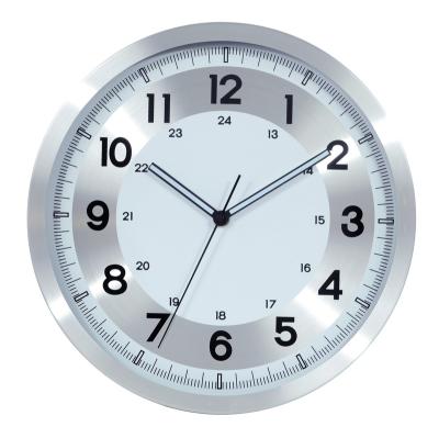 China Non-ticking Round Metal Wall Clock Factory Price Aluminum Wall Clock Only Case Finish for sale