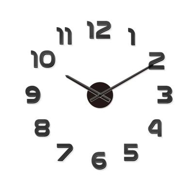 China DIY 3D CLASSIC wall clock nordic style 12inch integrated number 3D metal cheap wall clocks for sale