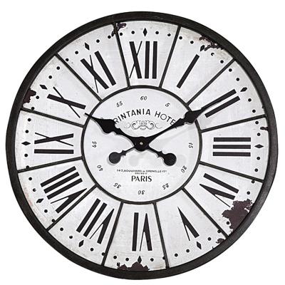 China Antique Style 16 Inch OEM Home Decorative Rustic Antique Retro With Roman Numerals MDF Wall Clock for sale