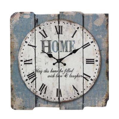 China Custom Made Antique Wholesale Price Soft Home Theme Style Vintage MDF Retro Design Wall Clock For Home Decoration for sale