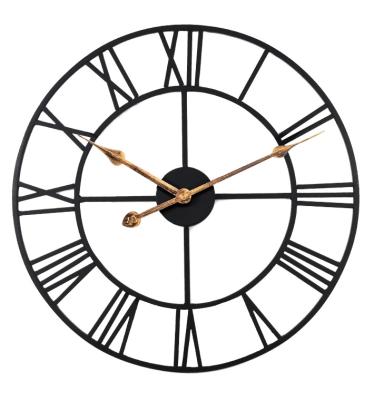 China Style Antique Classic Round Large Shaped Metal Wall Clock Antique Home Decorative Metal Wall Clock for sale