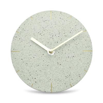 China LUMINOVA Designer Creative Table Clocks Green Terrazzo Floor Clock for sale