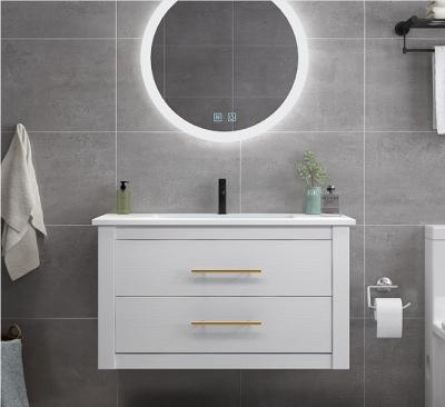 China EUROPEAN Nordic Luxury Smart Mirror Light Mirror Bathroom Cabinet Basin Vanity Solid Wood Ceramic Combination for sale