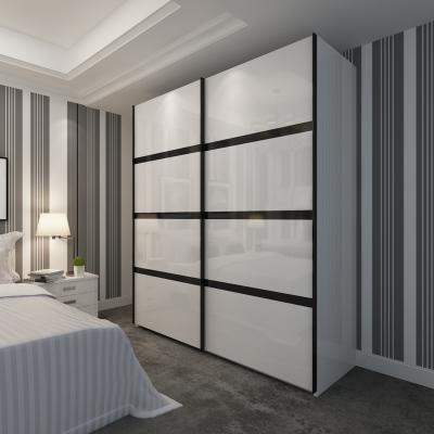 China Unique Large PANEL Bedroom MDF Wardrobe Sliding Door Closet Furniture for sale