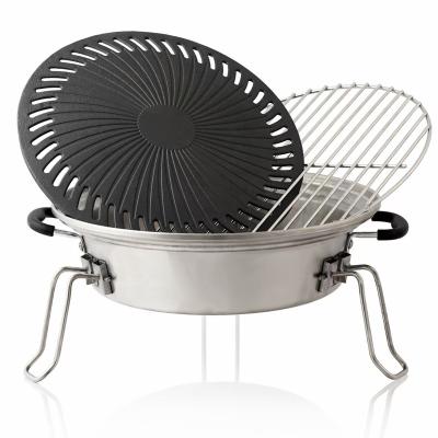 China Stainless Steel Charcoal Barbecue Dustproof Portable Outdoor Smokeless Grill for sale